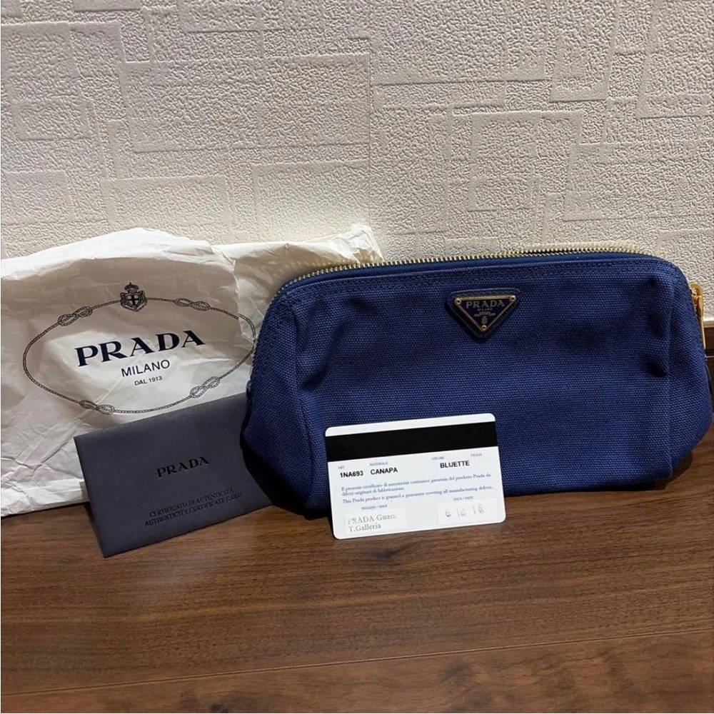 Prada Blue Cosmetic Bag - Picture 1 of 10